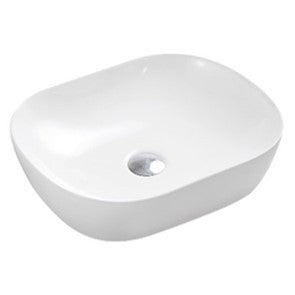 505*405*140mm Poseidon Ultra Slim PA4939 Gloss White Ceramic Rectangle Above Counter Basin