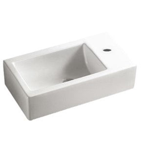 500*250*130mm Poseidon PW5025 Gloss White Ceramic Rectangle Left/Right Hand Bowl With 1 Tap Hole Wall Hung Basin