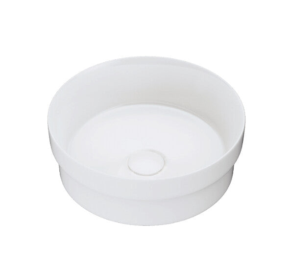 355*355*118mm FIE Reba Gloss White Ceramic Round Semi-Insert Basins