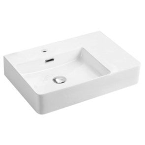 600*420*120mm Poseidon PW6042 Gloss White Ceramic Rectangle Left/Right Hand Bowl With Overflow Wall Hung Above Counter Basin