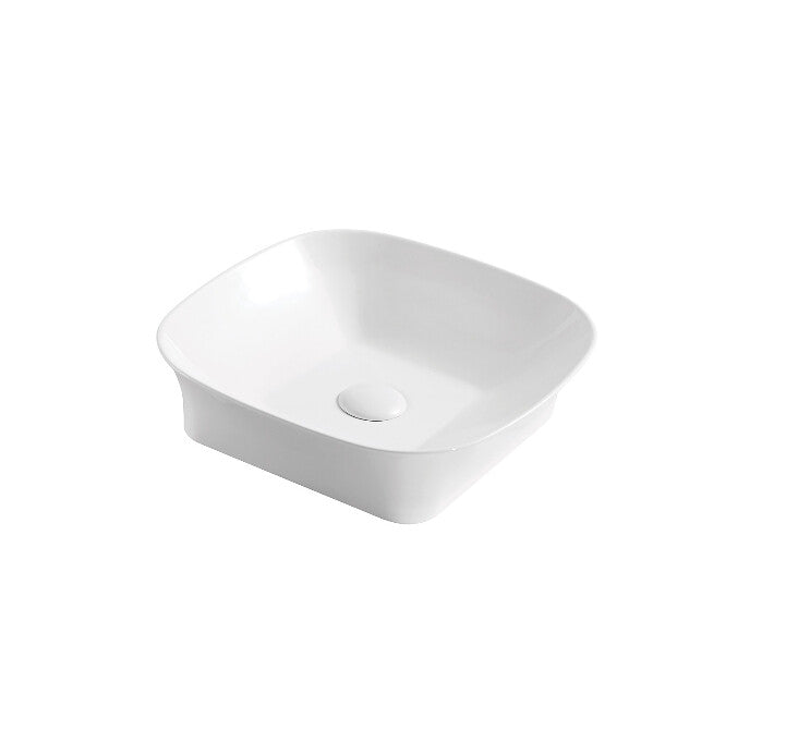400*400*105mm FIE Chloe Gloss White Ceramic Square Above Counter Basin