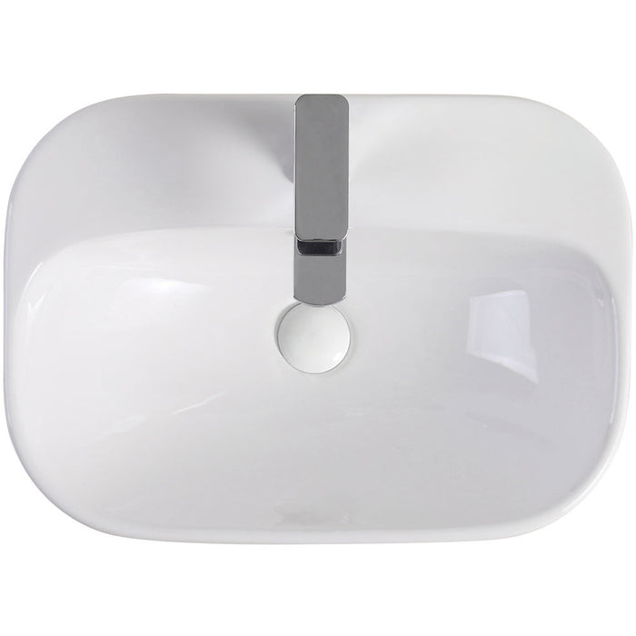 515*370*135mm FIE Parisa Gloss White Ceramic Rectangle 0/1 Tap Hole Insert Basin