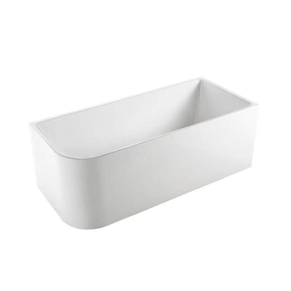 1500/1700*750*610mm ABS Ellie Gloss White Oval Acrylic Back to Wall Freestanding Bathtub - HD reno