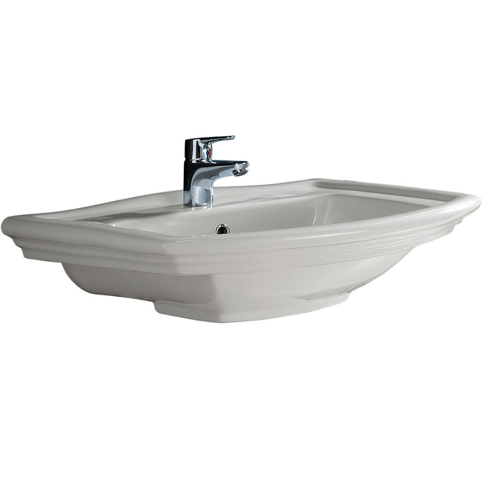 560*420*48mm FIE RAK Washington Gloss Ivory Ceramic Rectangle Wall Hung Basin