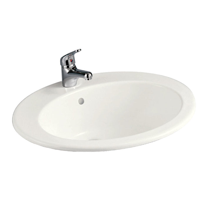 530*435*225mm RAK Jessica Gloss Ivory Ceramic Oval Fully-Insert Basin