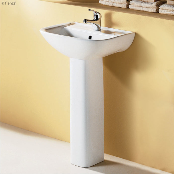 510*405*805mm RAK Lara Gloss White Ceramic Oval Pedestal Basin
