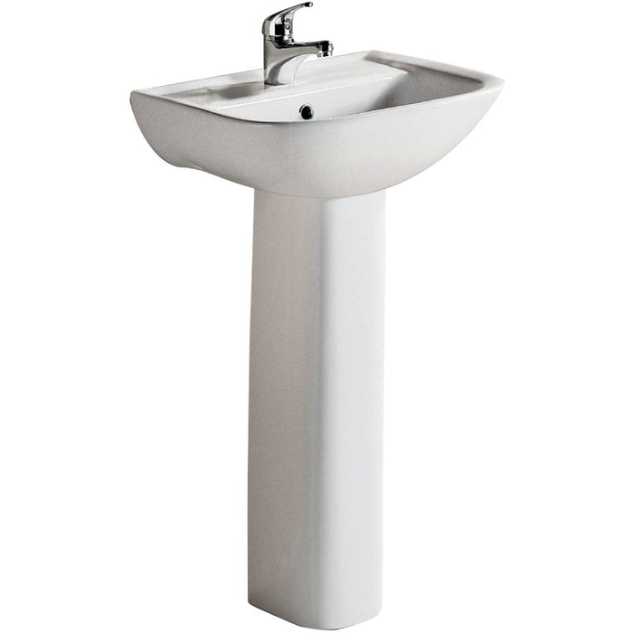 510*405*805mm RAK Lara Gloss White Ceramic Oval Pedestal Basin