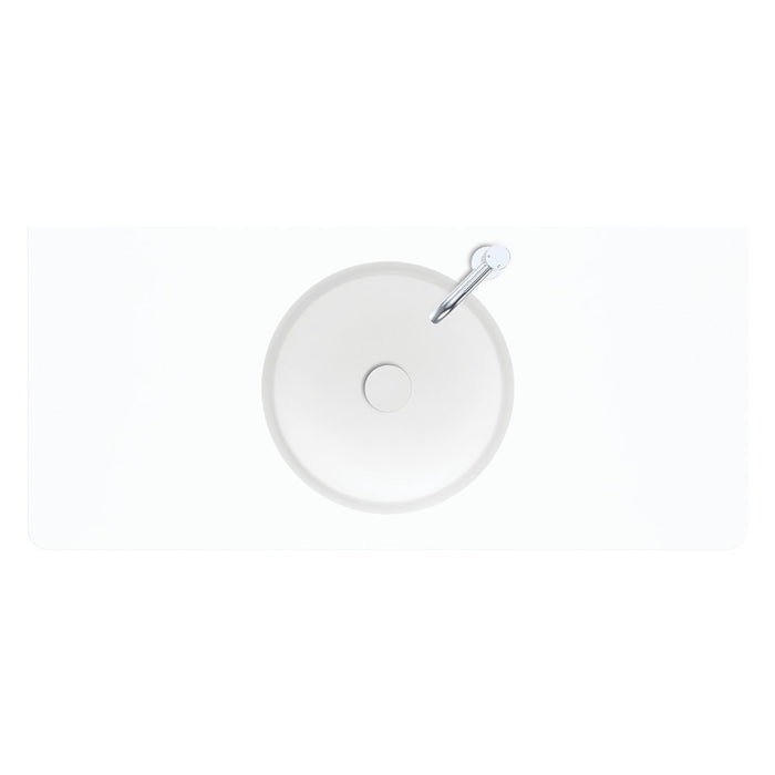 1000*450*135mm FIE Encanto Matte White Cast Stone Rectangle Wall Hung Basin