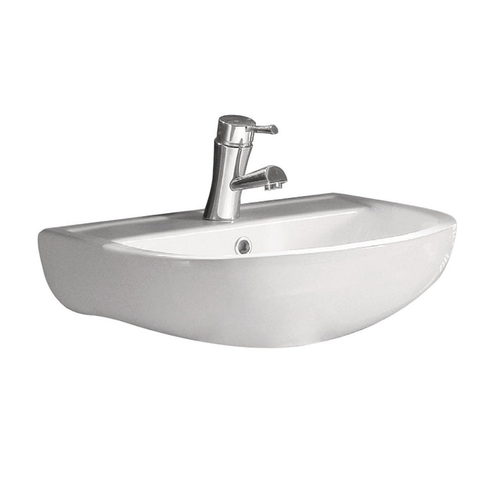 450*360*195mm FIE RAK Compact Gloss White Ceramic Arch Wall Hung Basin