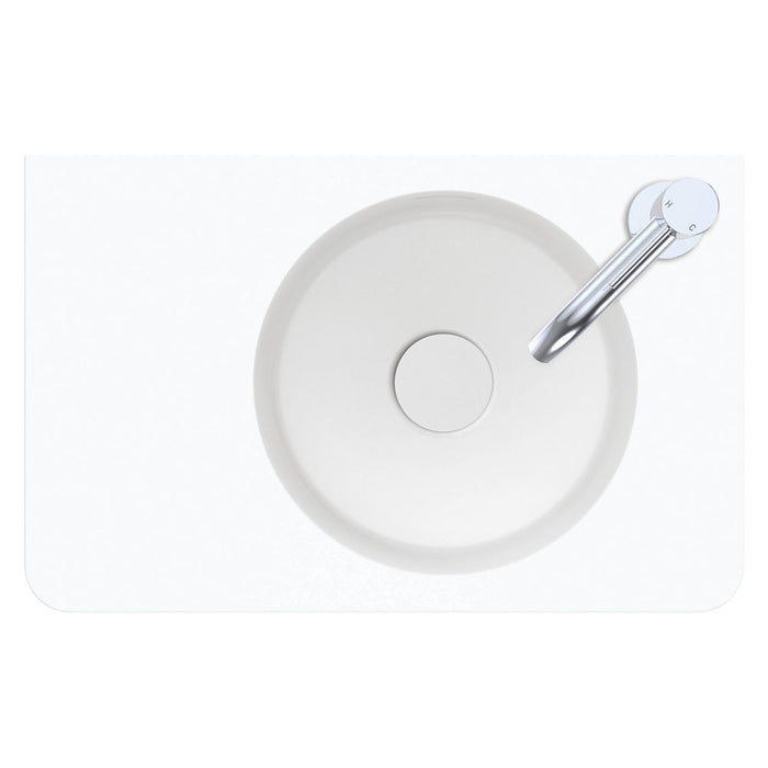 470*300*115mm FIE Encanto Matte White Cast Stone Rectangle Wall Hung Basin