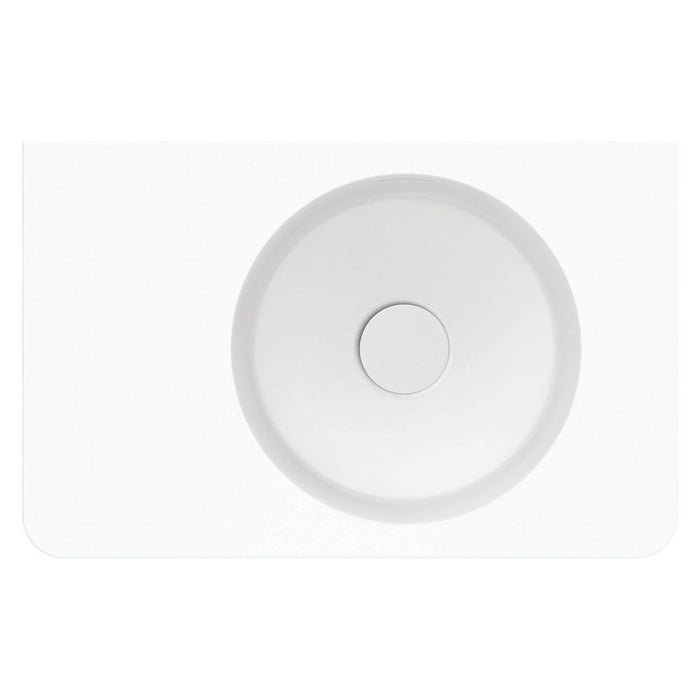 470*300*115mm FIE Encanto Matte White Cast Stone Rectangle Wall Hung Basin