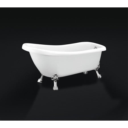 Roma BTA-LG1700 1700*730*770mm Bath Tub White Acrylic Freestanding Claw Feet Fibreglass No Overflow