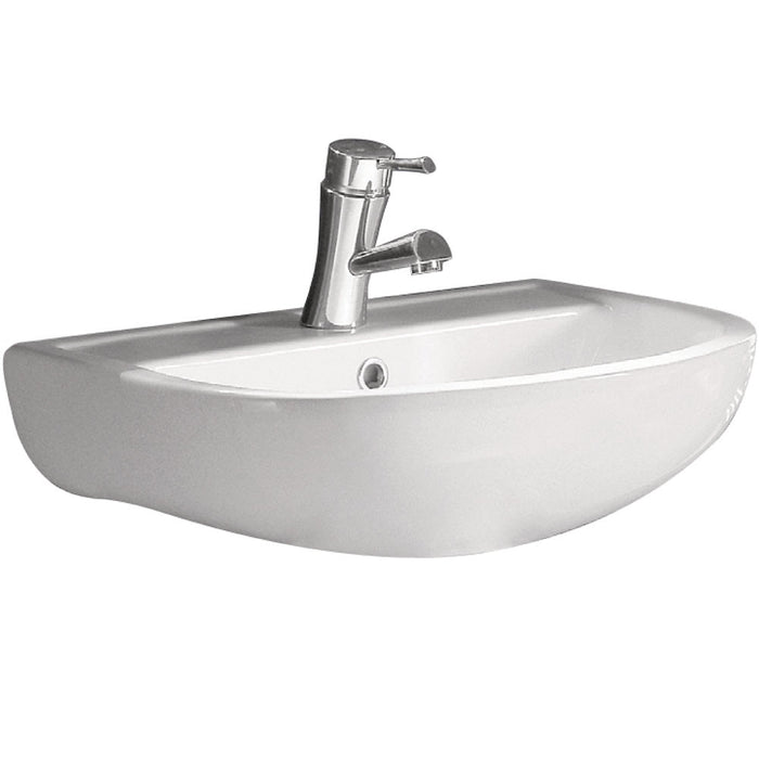 550*410*195mm FIE RAK Compact Gloss White Ceramic Arch Wall Hung Basin