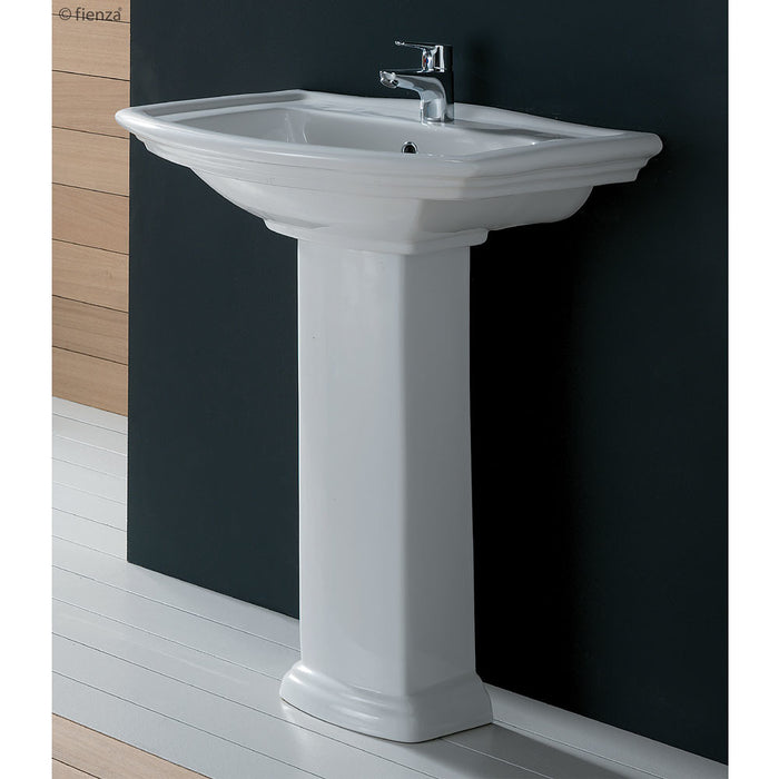 560*420*840mm RAK Washington Gloss White Ceramic Rectangle Pedestal Basin