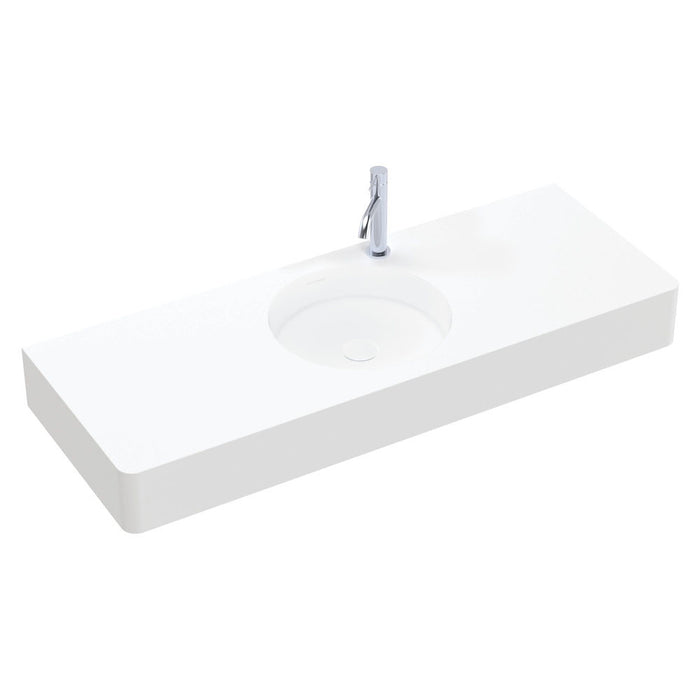 1200*450*135mm FIE Encanto Matte White Cast Stone Rectangle Wall Hung Basin