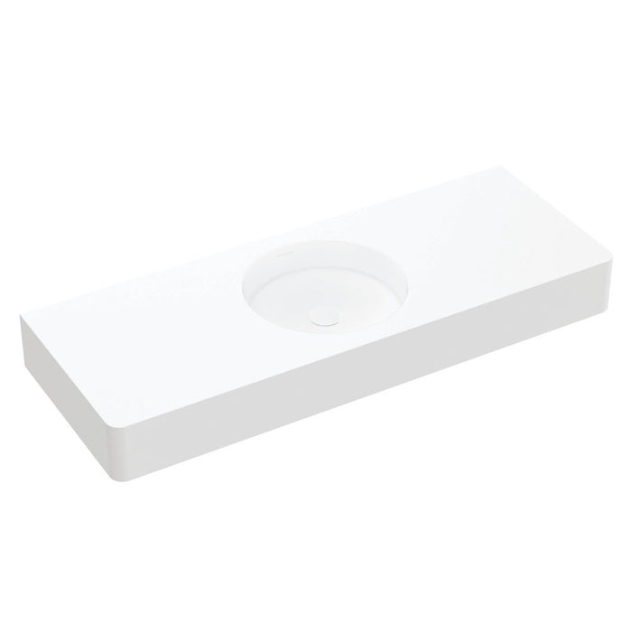 1200*450*135mm FIE Encanto Matte White Cast Stone Rectangle Wall Hung Basin