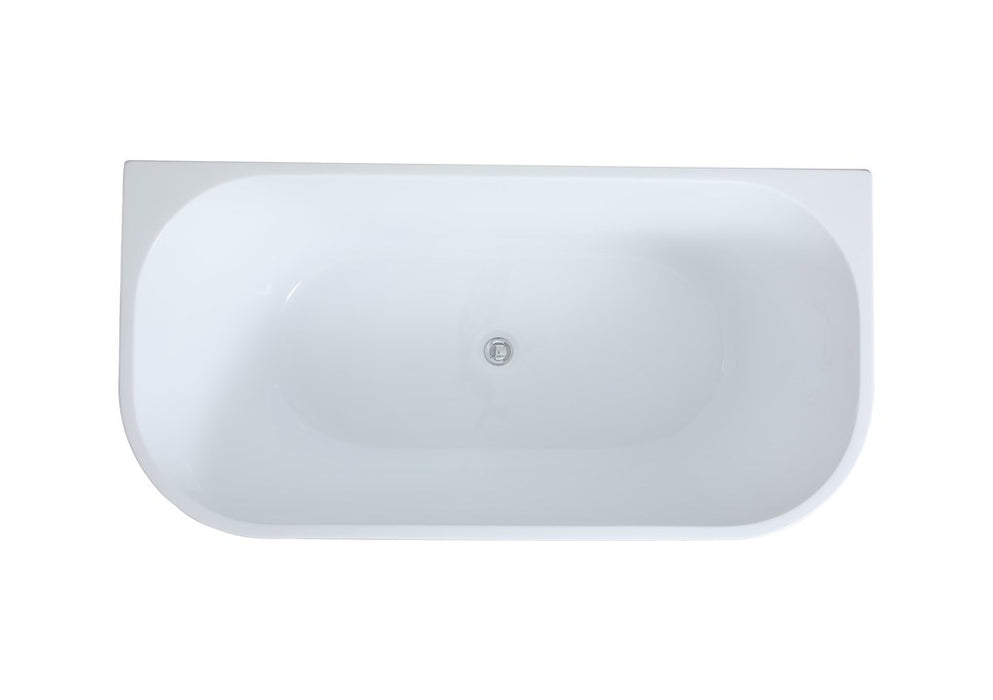 1400-1700*800*580mm Poseidon ELBT Gloss White/Matt White/Gloss Black Oval Acrylic Back To Wall Freestanding Bathtub