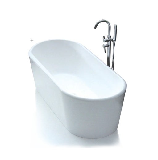 FS12 1500/1700*750*600mm Bath Tub White/Black Acrylic Free Standing oval - HD reno
