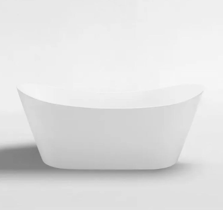 VIVA 1500/1700mm Bath Tub White/Black Freestanding HighBack Acrylic No Overflow