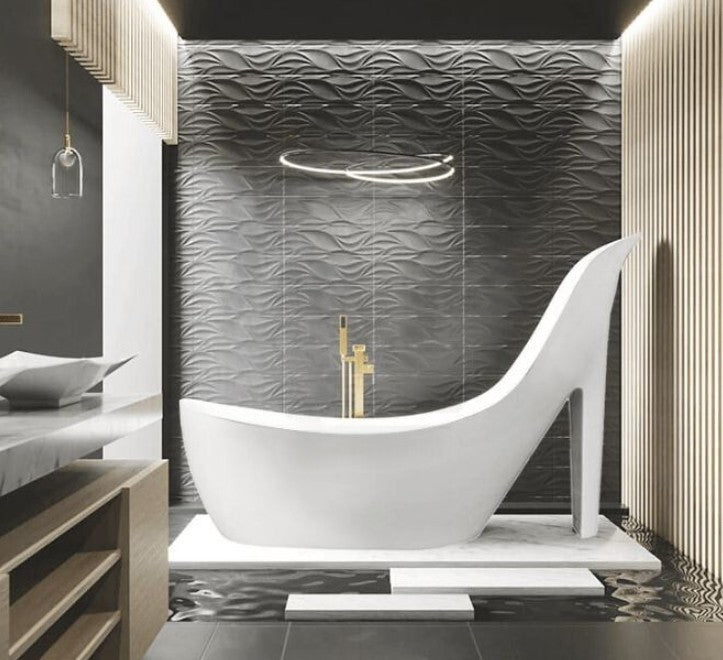 2000*800*1550mm High Heel Shape Gloss White Acrylic Freestanding Bathtub