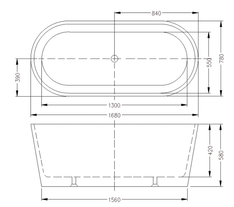 1205*700*550mm/1500*750*590mm/1690*780*580mm Orian Gloss White Acrylic Freestanding Bathtub No Overflow