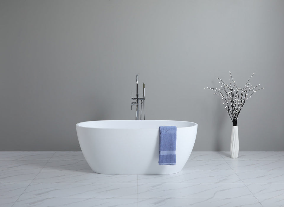 1500-1700*750*590mm Poseidon KBT Gloss White Oval Acrylic Freestanding Bathtub