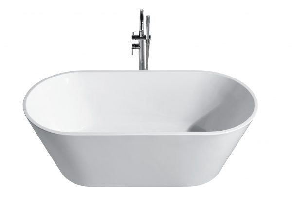 1300-1700*750*590mm Unicasa AR Gloss White Oval Acrylic Freestanding Bathtub