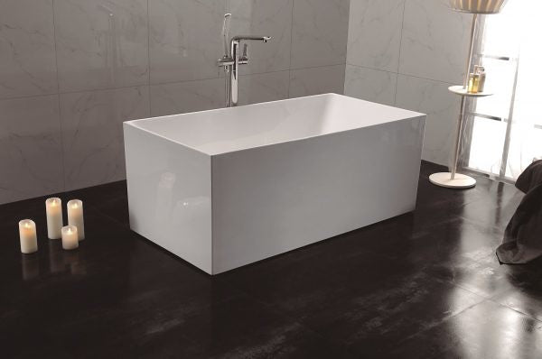1300-1700*700*590mm Mercio ORTA Multi-Fix Gloss White Rectangle Acrylic Freestanding Bathtub