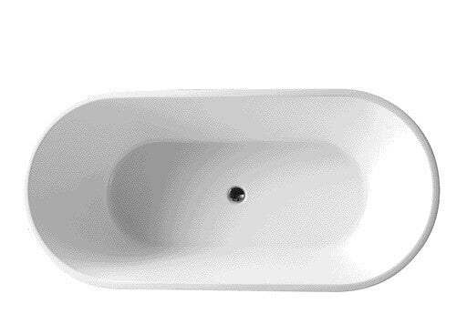 1300-1700*750*590mm Unicasa AR Gloss White Oval Acrylic Freestanding Bathtub