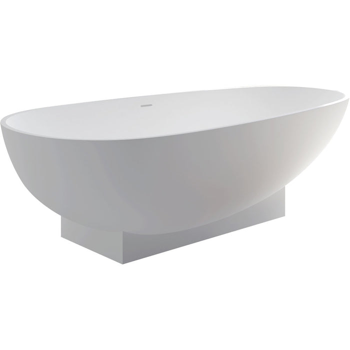 LAGOONA 1810*930*520mm Cast Stone Solid Surface Bathtub Matte White Freestanding With Overflow