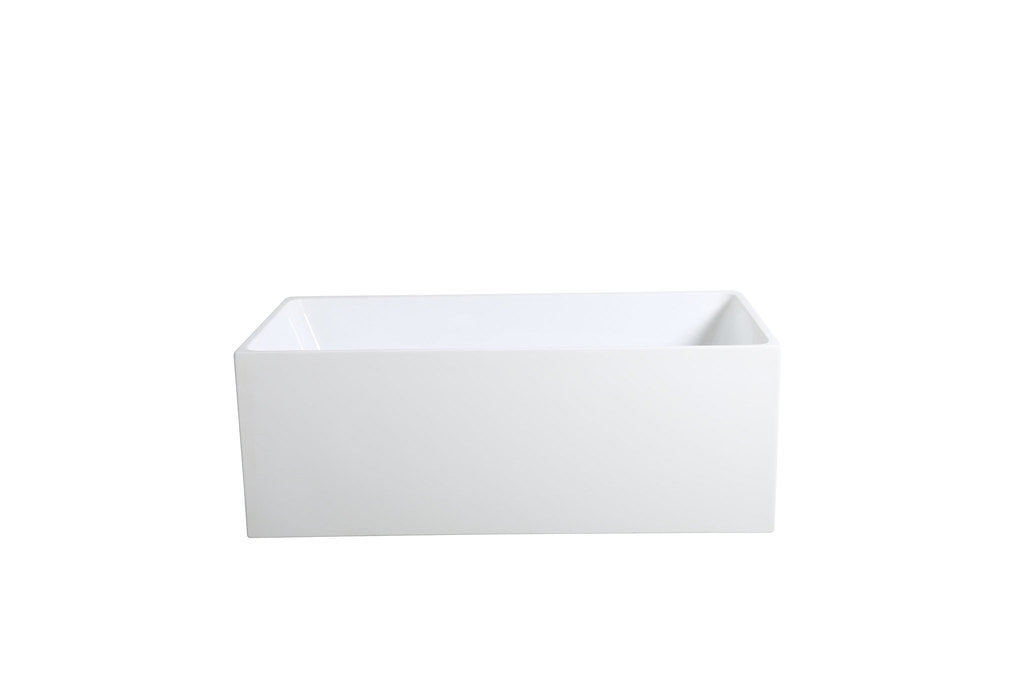 1000-1700*680*580mm Poseidon THBT Gloss White/Matt White Rectangle Acrylic Freestanding Bathtub