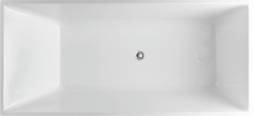 1000-1700*680*580mm Poseidon THBT Gloss White/Matt White Rectangle Acrylic Freestanding Bathtub