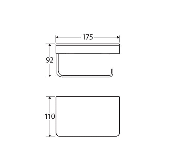 Tono 304 Stainless Steel Toilet Roll Holder With Glass Shelf Chrome/Brushed Nickel/Gun Metal/Matte Black/Urban Brass