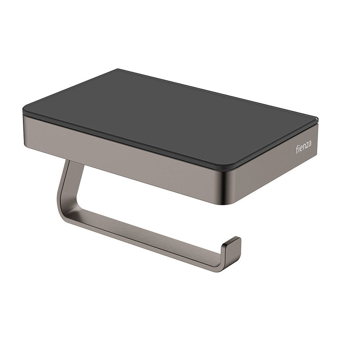 Tono 304 Stainless Steel Toilet Roll Holder With Glass Shelf Chrome/Brushed Nickel/Gun Metal/Matte Black/Urban Brass
