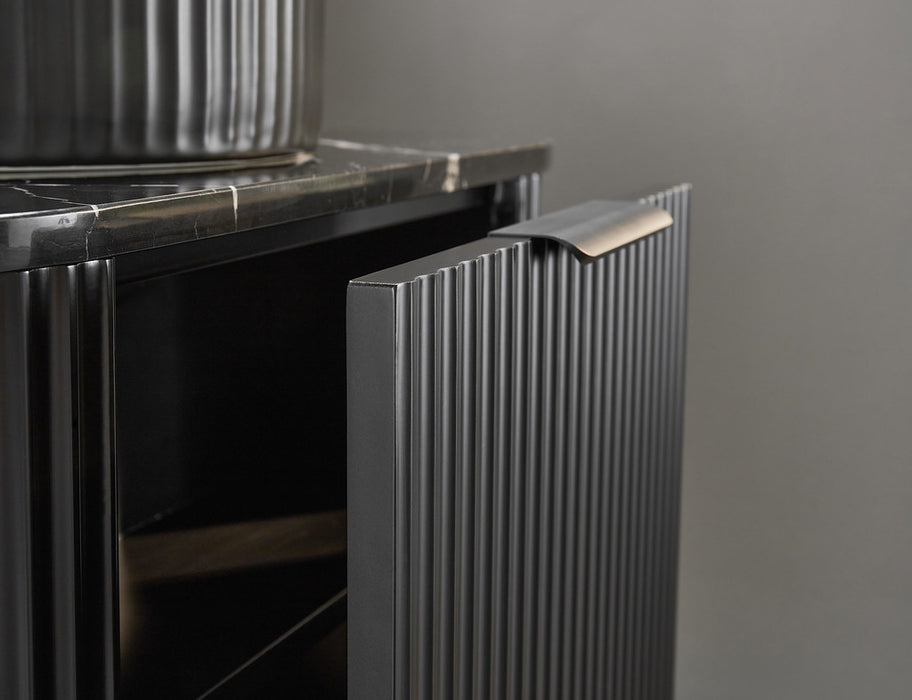 600-1800*500*470mm POS CETO Avalon PVC Constructed Matte Black Curve Fluted Bathroom Cabinet Wall Hung Vanity