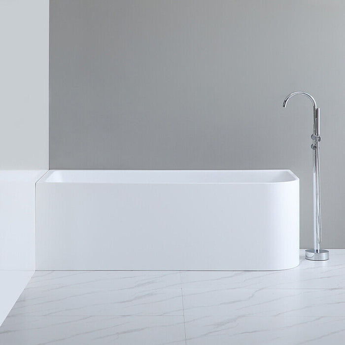 1500-1700*730*500mm Poseidon CBT Matt White Rectangle Acrylic Back To Wall Corner Back Bathtub