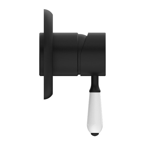 Nero York Shower Mixer With White Porcelain Lever Chrome/Matte Black/Aged Brass