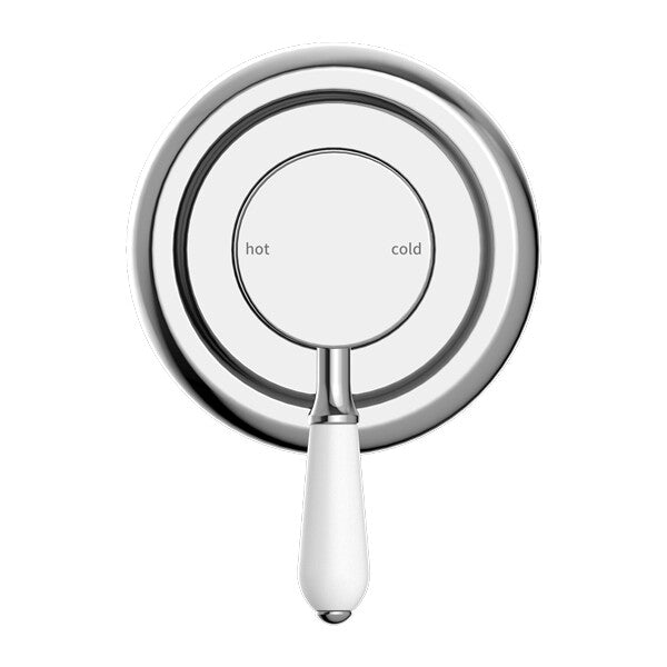 Nero York Shower Mixer With White Porcelain Lever Chrome/Matte Black/Aged Brass