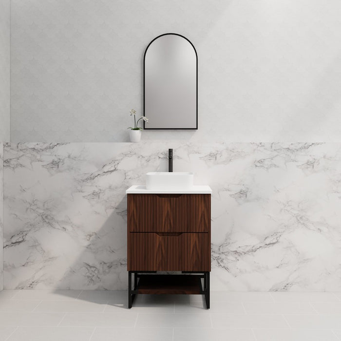 600-1500*450*830mm ABS Bali Brown Oak MR Melamined Board Pancel MDF Door With PVC Coating Freestanding Vanity - HD reno