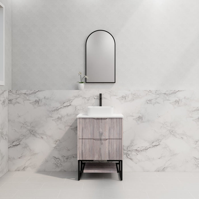 600-1500*450*830mm ABS Bali White Oak MR Melamined Board Pancel MDF Door With PVC Coating Freestanding Vanity - HD reno