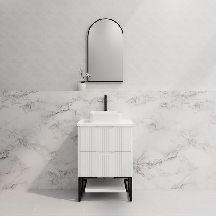 600-1500*450*830mm ABS Bali Matt White MR Melamined Board Pancel MDF Door With PVC Coating Freestanding Vanity - HD reno
