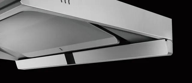 896*512*(640-940)mm Fotile Black Tempered Glass And Stainless Steel Wall Mount Rangehood