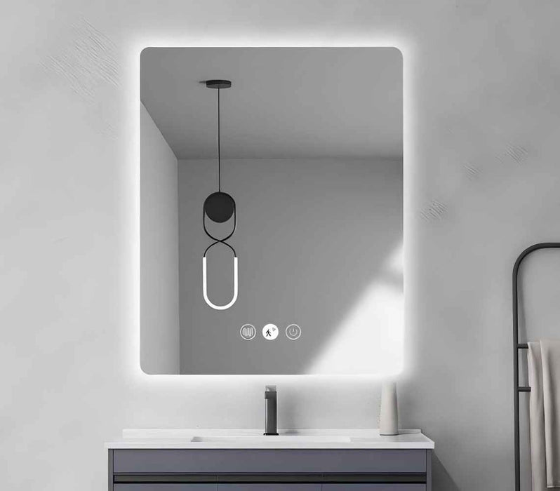 600*750*5mm Mercio Frameless Copper-free Glass Rectangle Pencil Edge LED Mirror