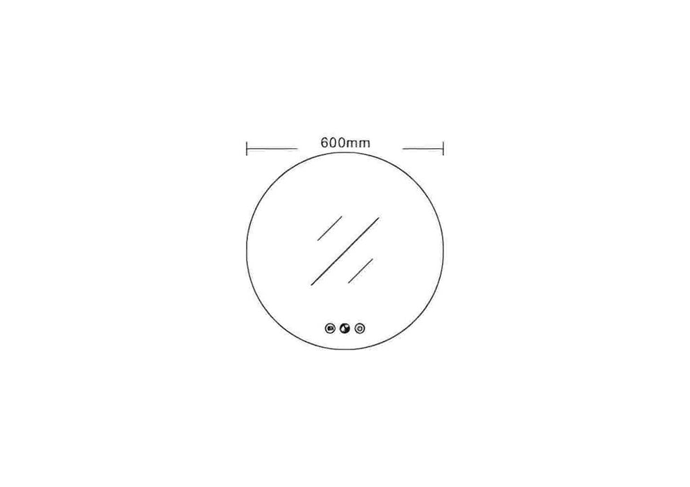 600-900*900*5mm Mercio Frameless Glass Copper-free Round Pencil Edge LED Mirror