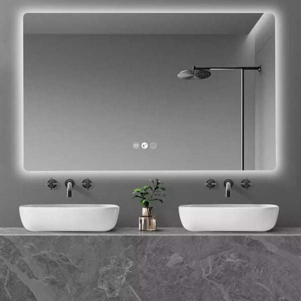 1200*750*5mm Mercio Frameless Copper-free Glass Rectangle Pencil Edge LED Mirror
