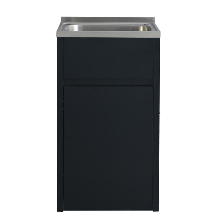 454*555*890mm 35 Litre Matte Black 304 Stainless Steel Sink With PVC Laundry Tub Cabinet