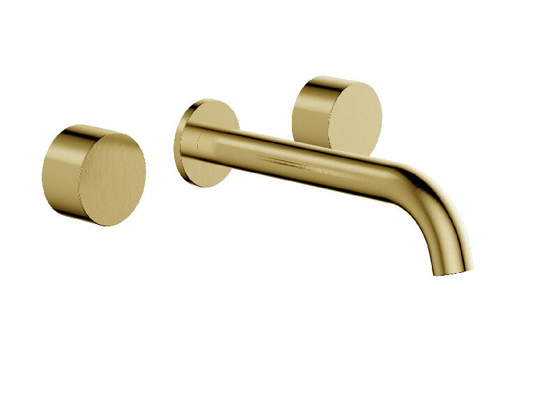 Ikon Tana Chrome/Matt Black/Brushed Nickel/Brushed Gold 3 Piece Wall Top Assembly Basin Set - HD reno