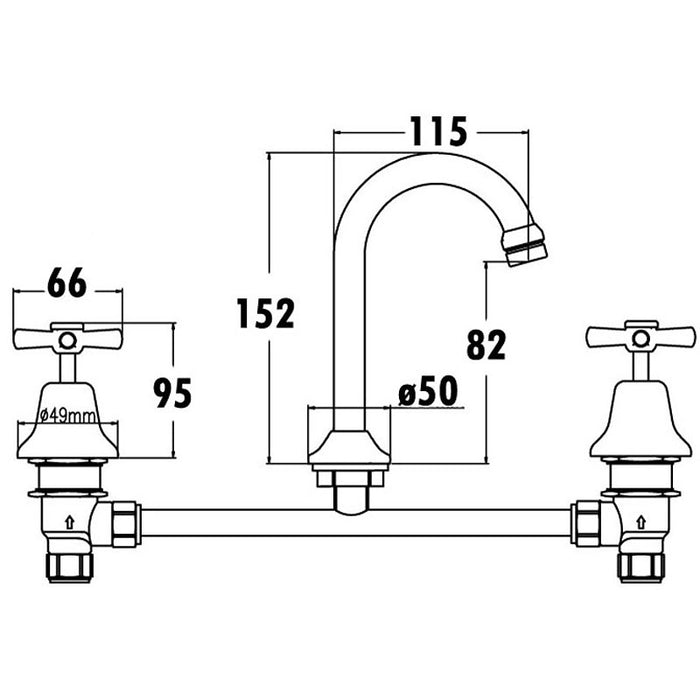 Ikon PENZ Chrome Brass And Zinc Alloy Basin, Bath, Washing Machine, Shower and Wall Taps Sets Range Tapware - HD reno