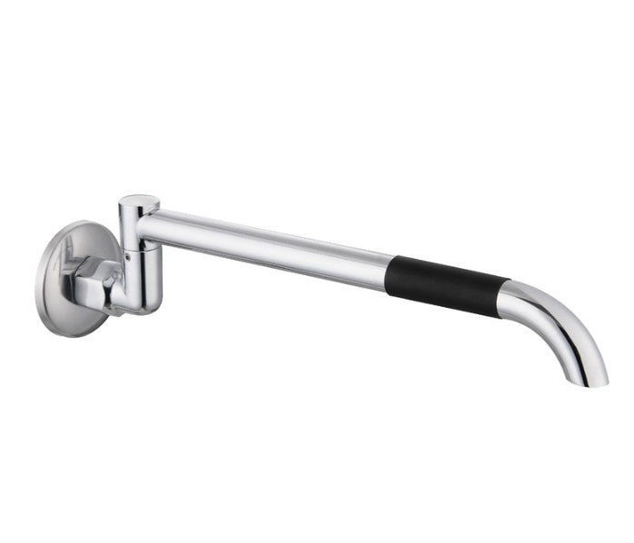 Ikon 225mm Chrome Solid Brass Round Laundry Spout - HD reno