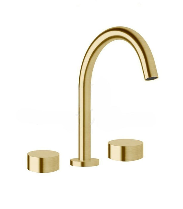 Ikon Tana Chrome/Matt Black/Brushed Nickel/Brushed Gold Solid Brass Round 1/4 turn Ceramic/Disc Basin Set - HD reno